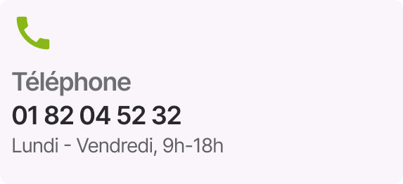 Card de contact téléphonique pour appeler le service client 