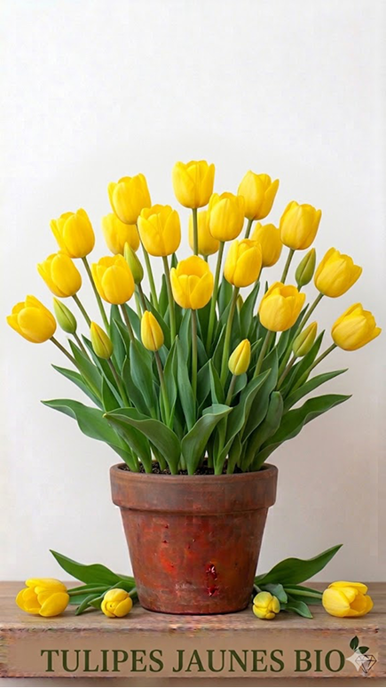 Image montrant un pot de fleurs avec à l'intérieur une fleur de tulipe